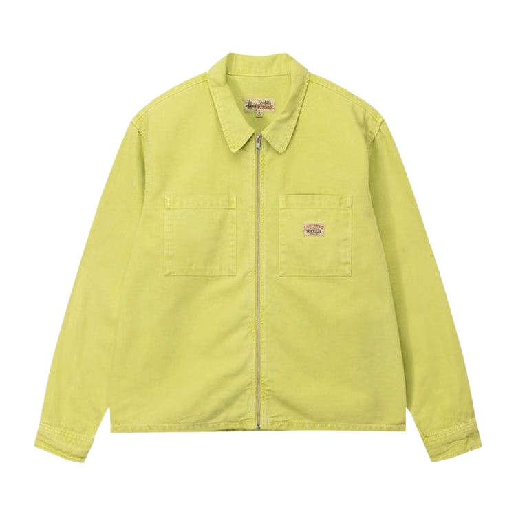 Stussy Washed Canvas Zip Shirt Lime