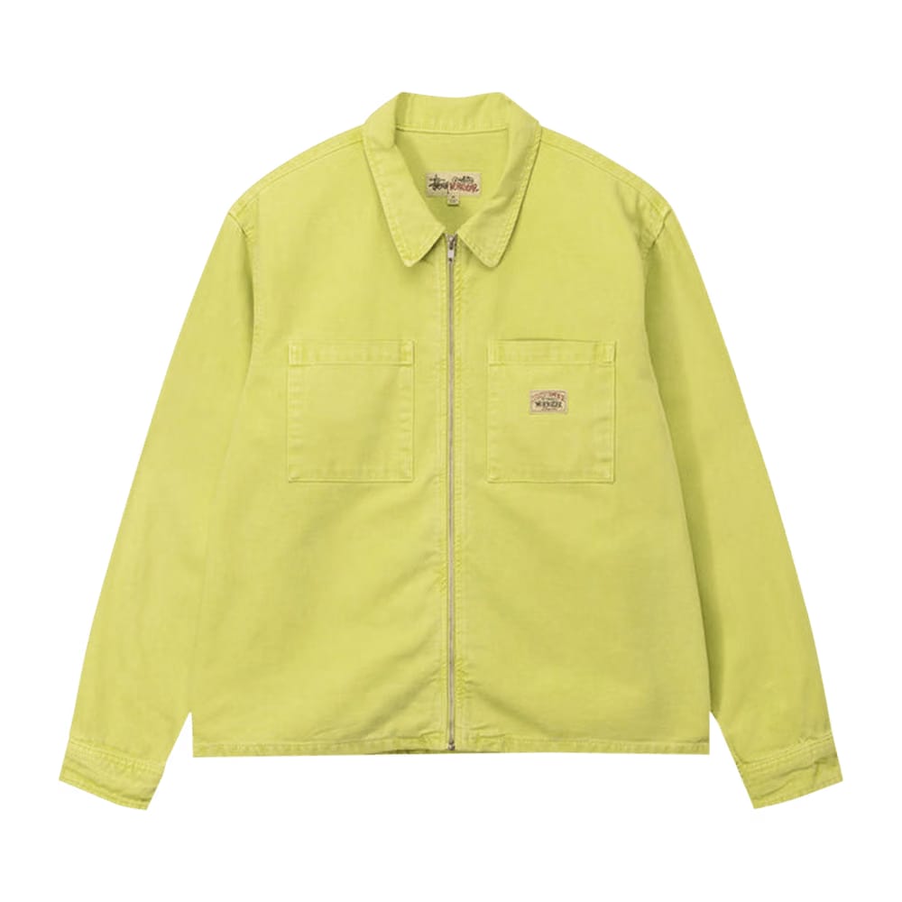 Stussy Washed Canvas Zip Shirt Lime