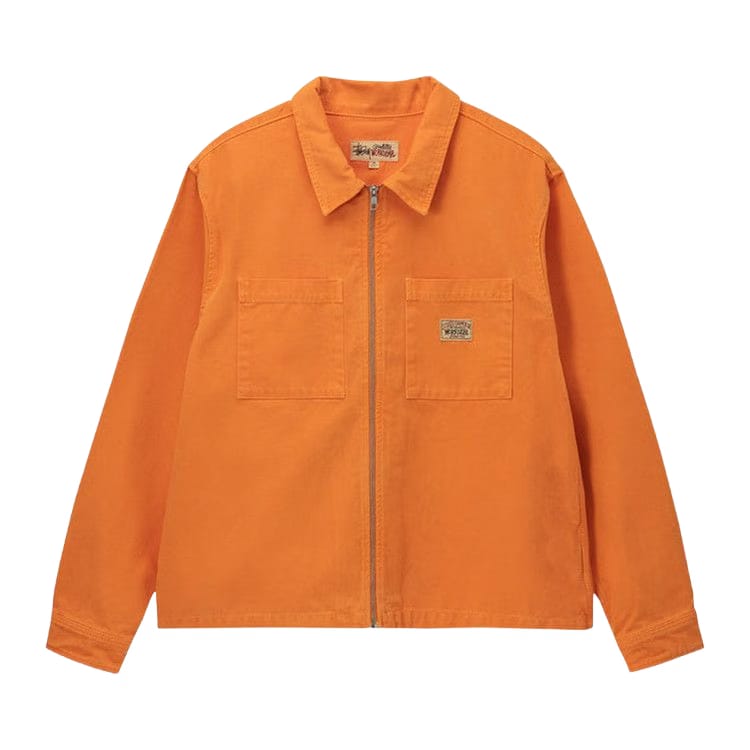 Stussy Washed Canvas Zip Shirt Orange