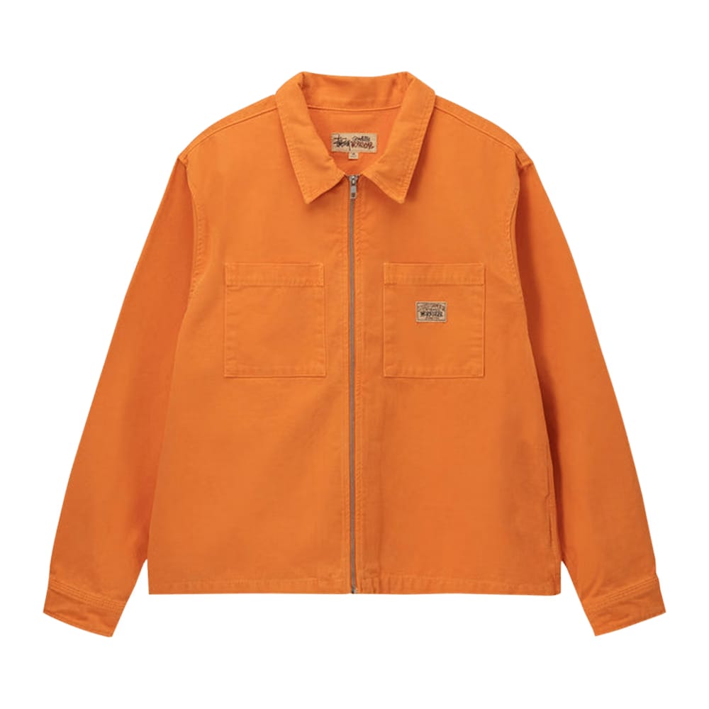 Stussy Washed Canvas Zip Shirt Orange