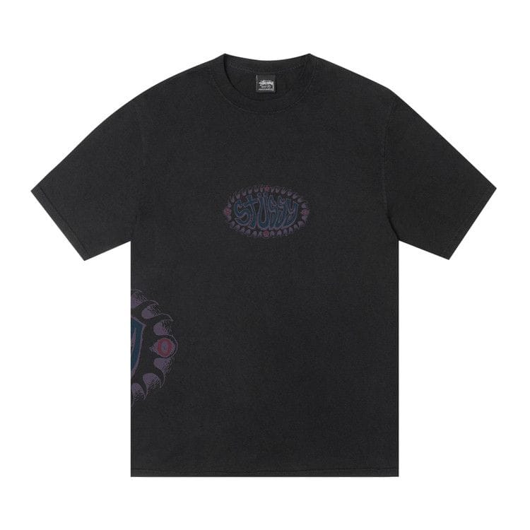 Stussy Wave Oval T-Shirt Pigment Dyed Black
