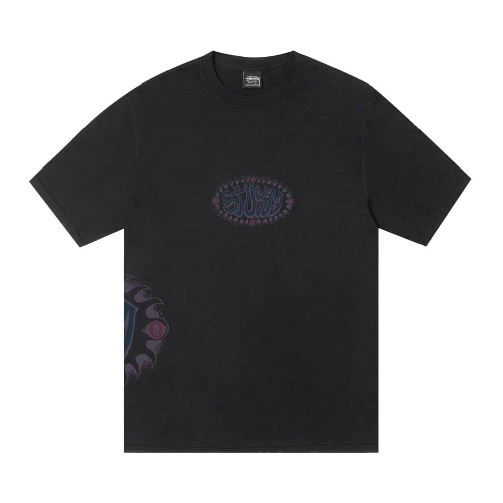 Stussy Wave Oval T-Shirt Pigment Dyed Black
