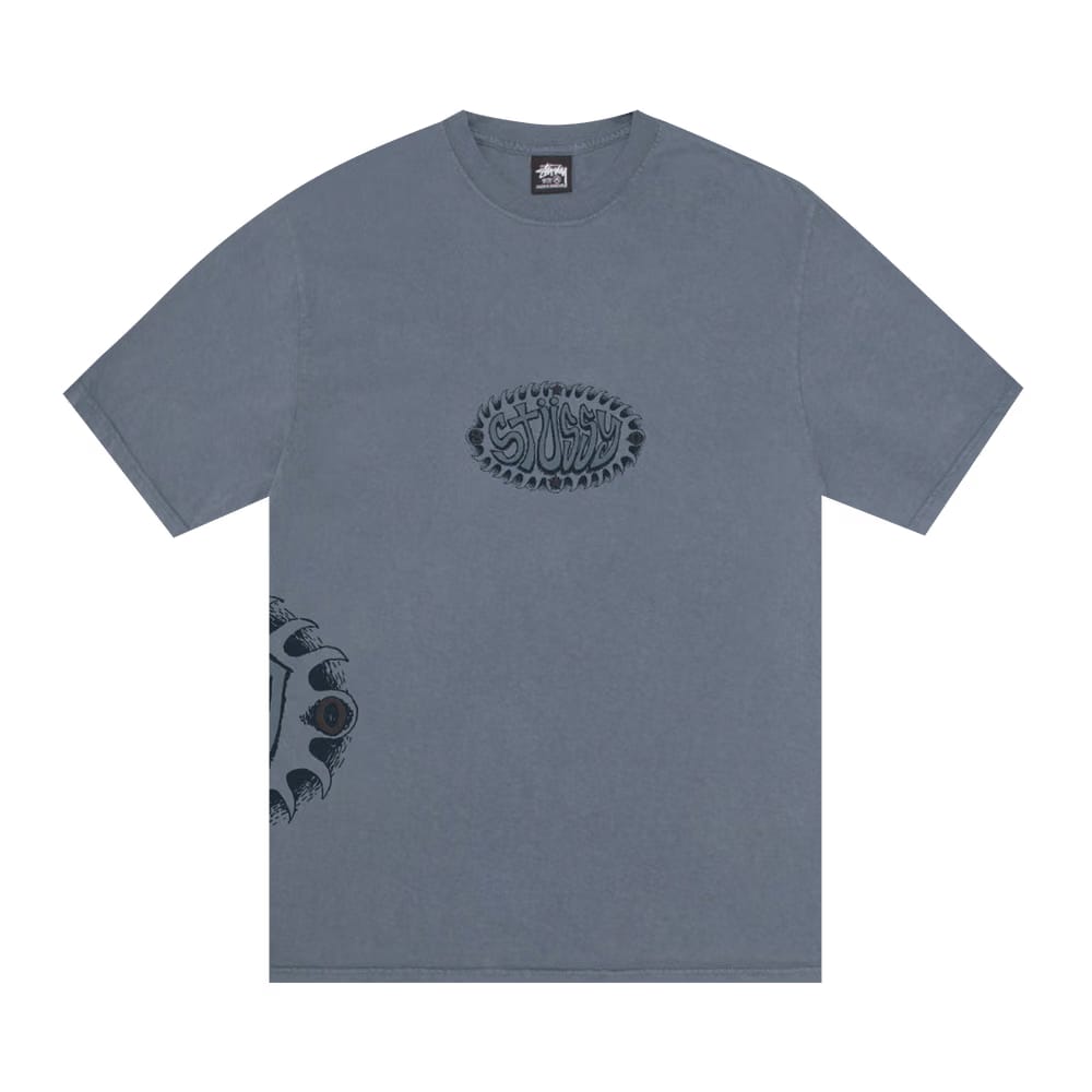 Stussy Wave Oval T-Shirt Pigment Dyed Navy