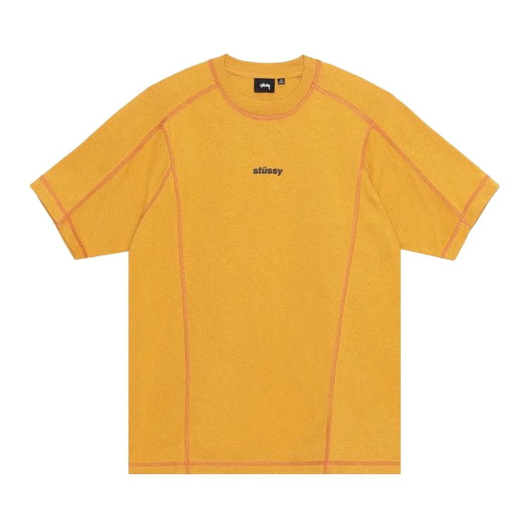 Stussy Wave Shorts-Sleeve Crew Mustard