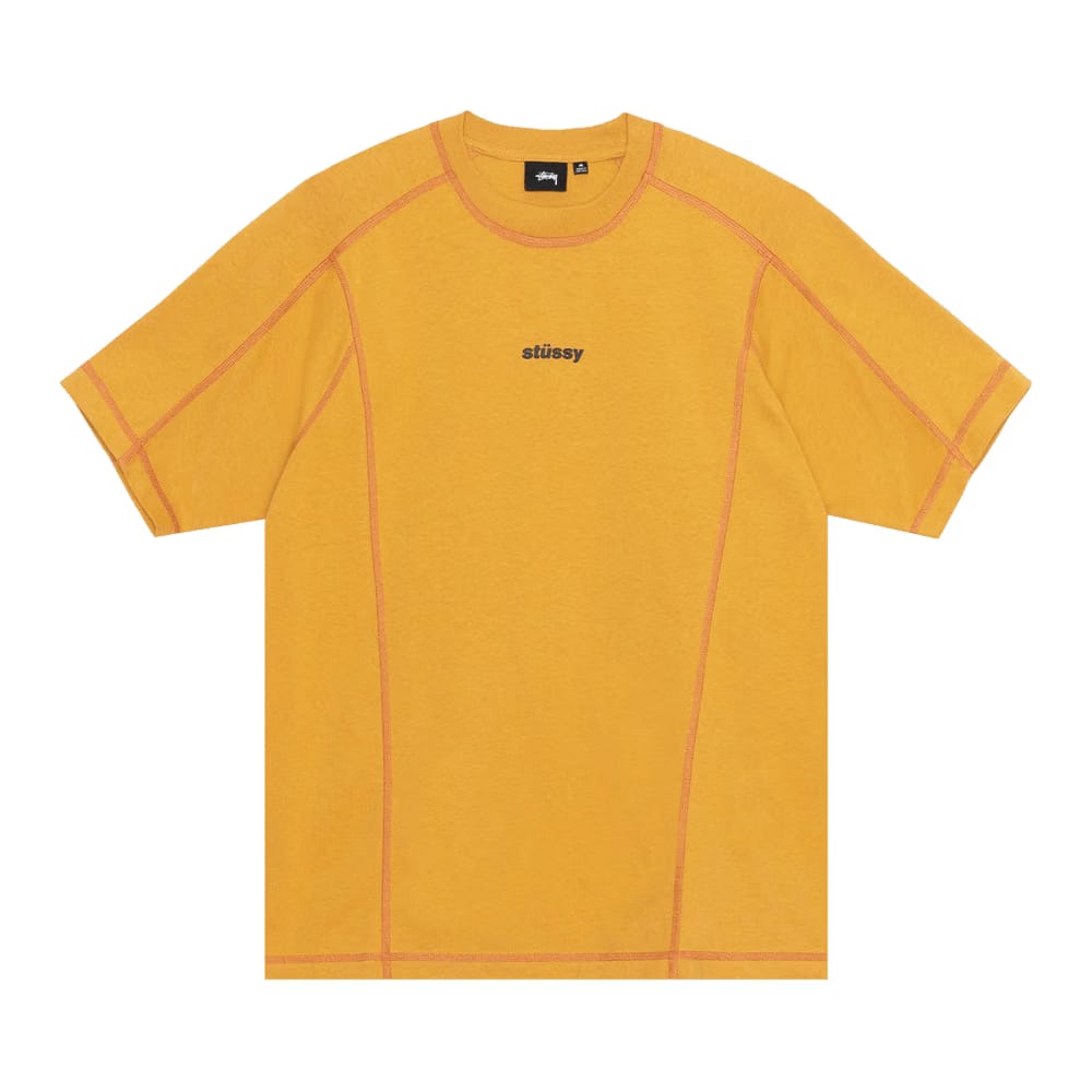Stussy Wave Shorts-Sleeve Crew Mustard
