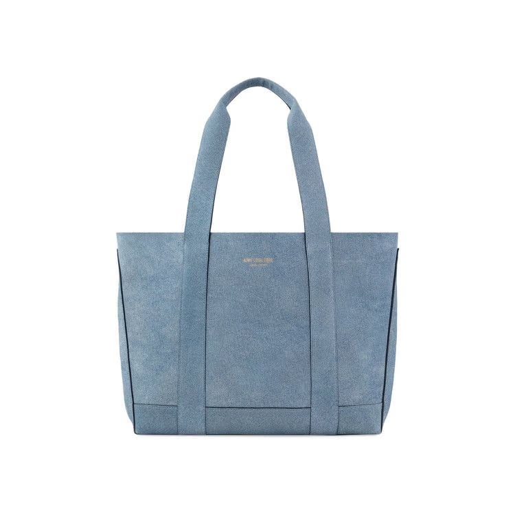 Aimé Leon Dore Denim Printed Leather Tote Bag Light Wash