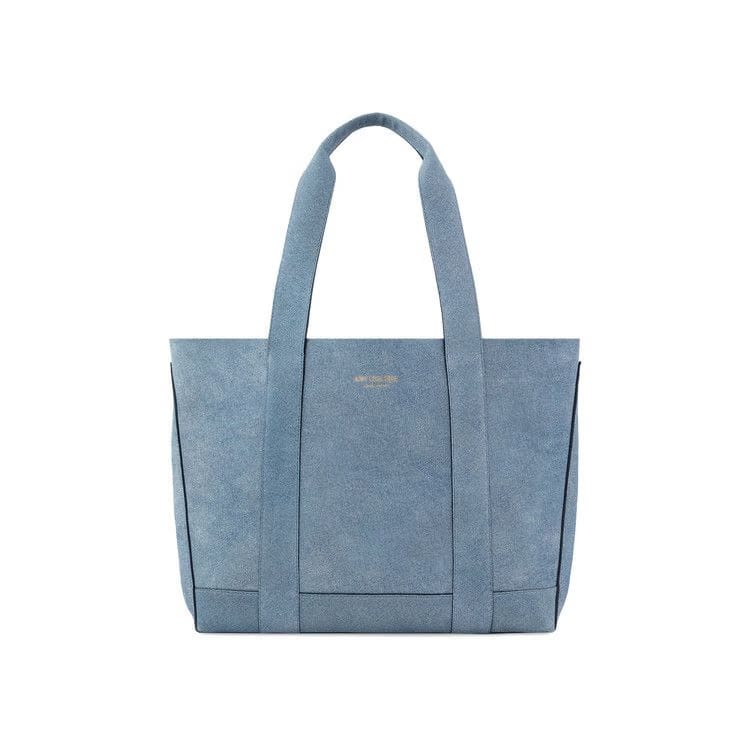 Aimé Leon Dore Denim Printed Leather Tote Bag Light Wash
