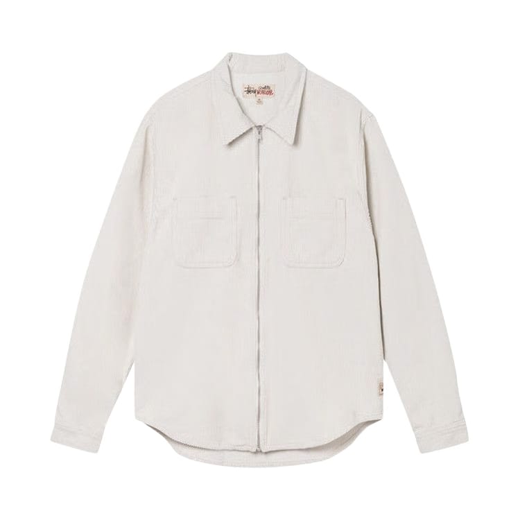 Stussy Wide Wale Cord Zip Shirt Bone