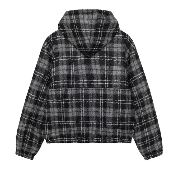 Stussy Work Jacket Wool Plaid Charcoal