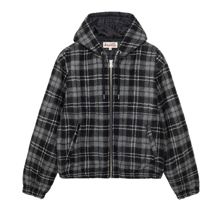 Stussy Work Jacket Wool Plaid Charcoal