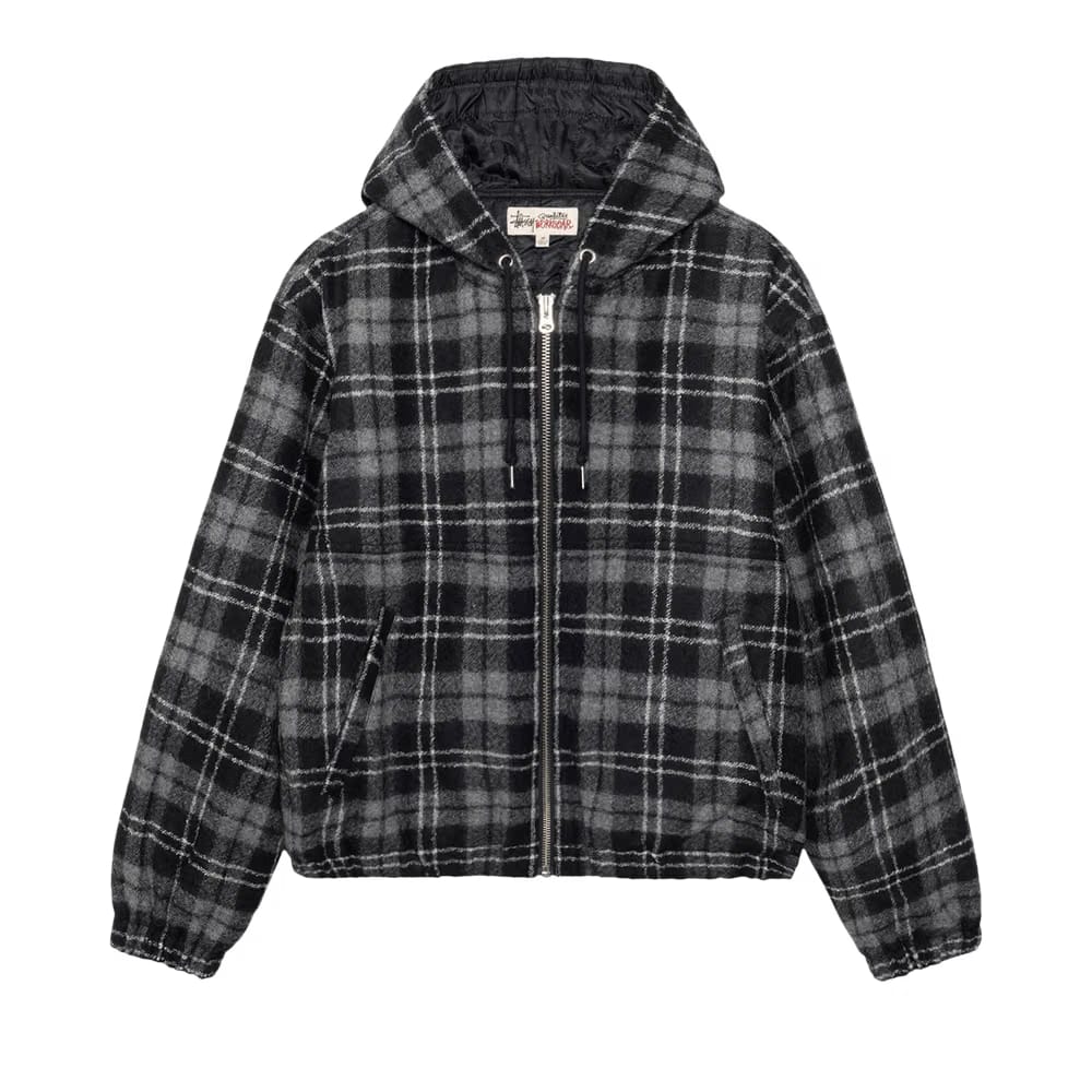 Stussy Work Jacket Wool Plaid Charcoal