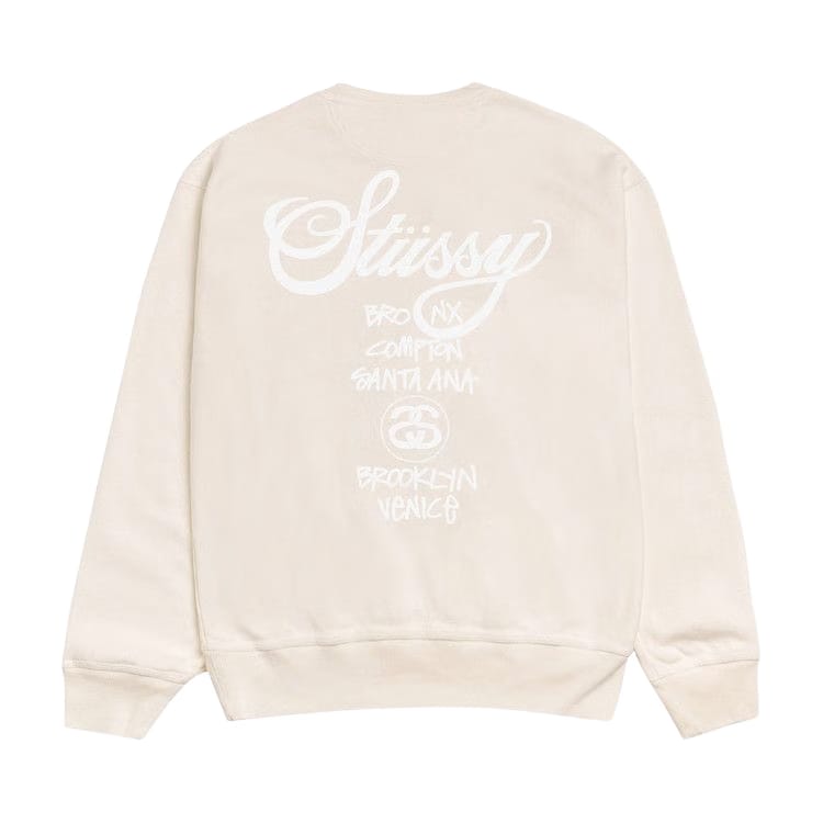 Stussy World Tour Crew Pigment Dyed Natural