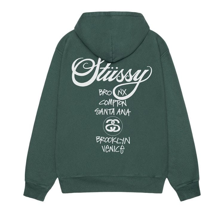 Stussy World Tour Hoodie Forest