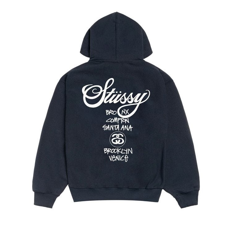 Stussy World Tour Hoodie Navy