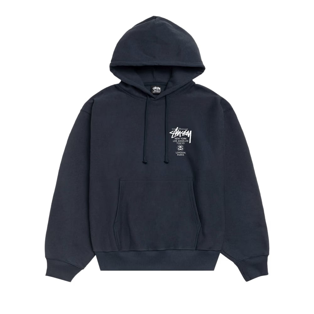 Stussy World Tour Hoodie Navy
