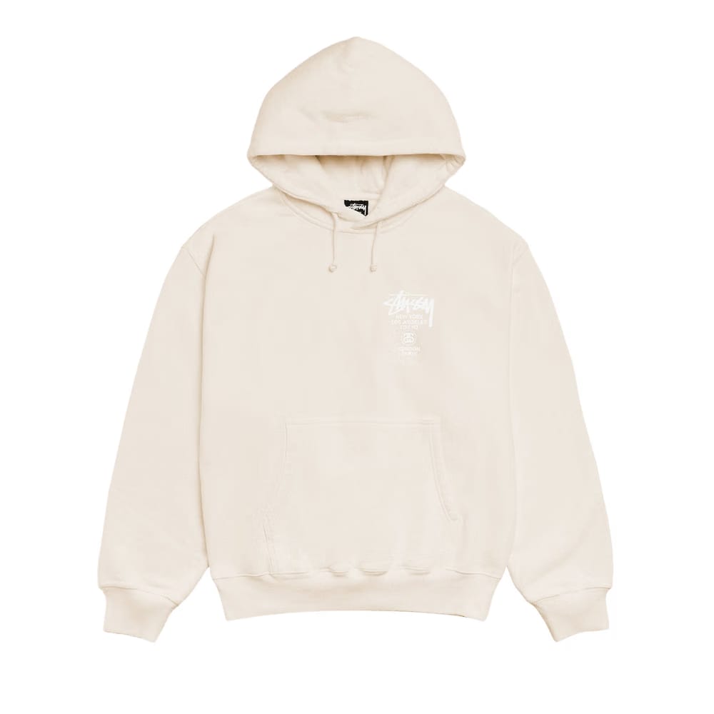 Stussy World Tour Hoodie Pigment Dyed Natural