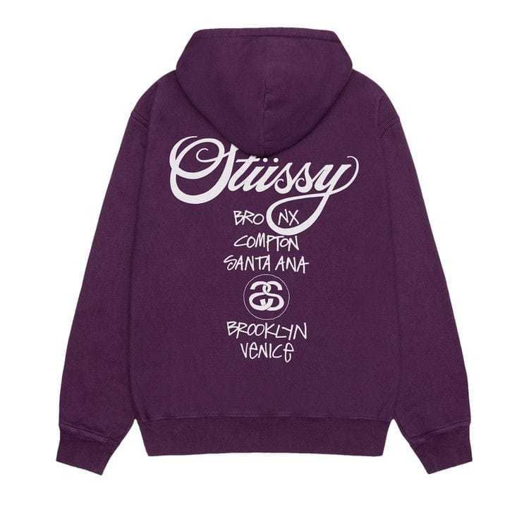 Stussy World Tour Hoodie Purple
