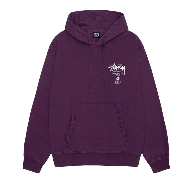 Stussy World Tour Hoodie Purple