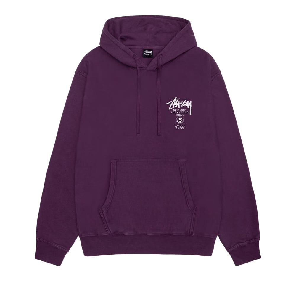 Stussy World Tour Hoodie Purple
