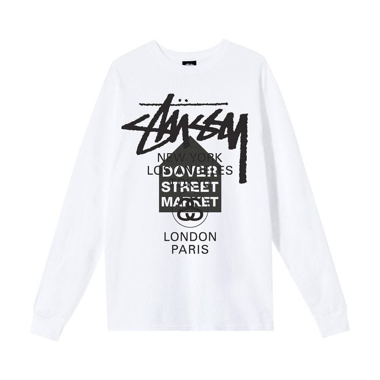 Stussy x Dover Street Market World Tour Long-Sleeve T-Shirt White