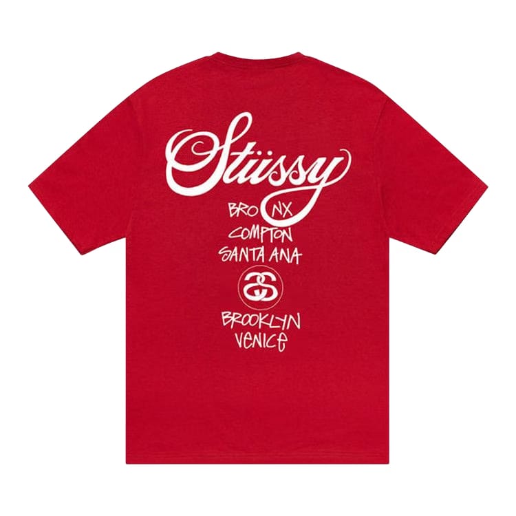Stussy World Tour T-Shirt Dark Red