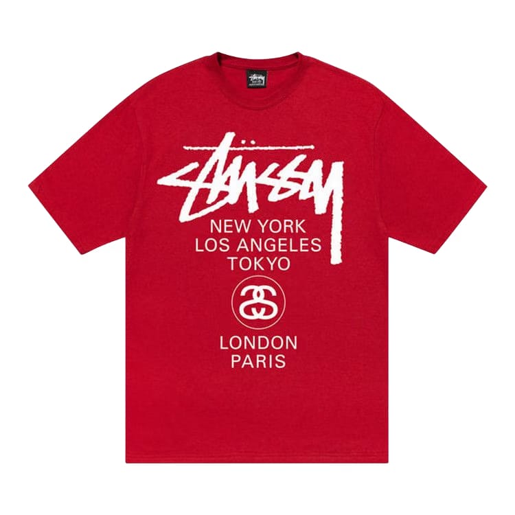 Stussy World Tour T-Shirt Dark Red