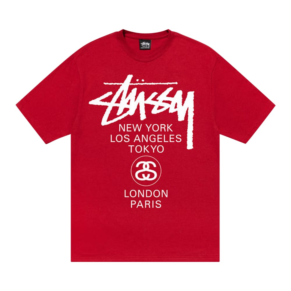 Stussy World Tour T-Shirt Dark Red