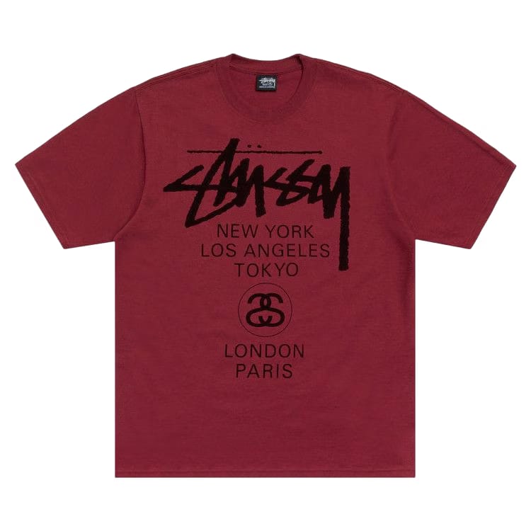 Stussy World Tour T-Shirt Wine