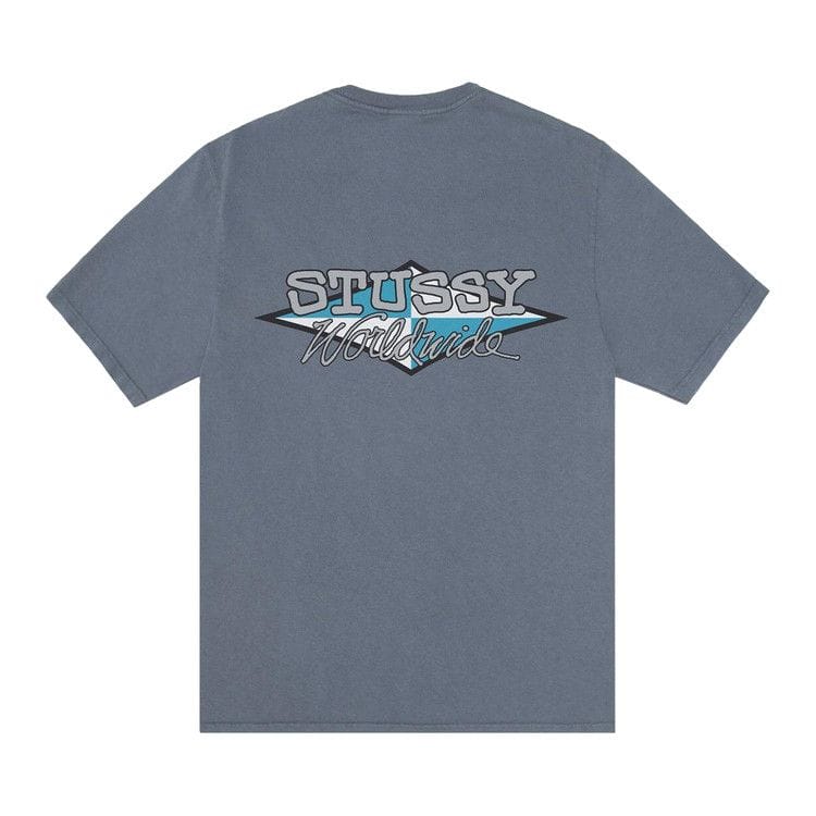 Stussy Worldwide Diamond T-Shirt Pigment Dyed Navy