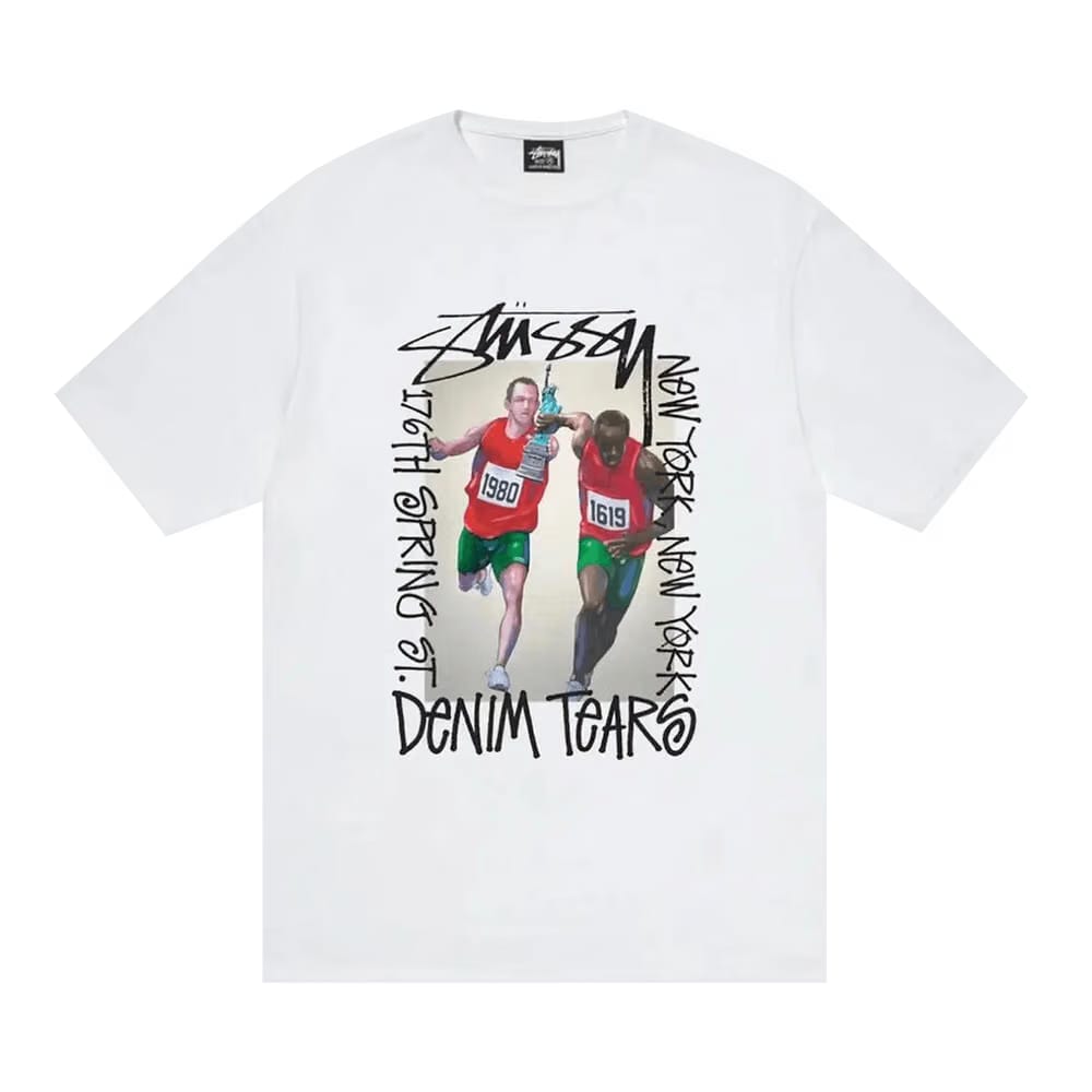Stussy x Denim Tears Relay T-Shirt White