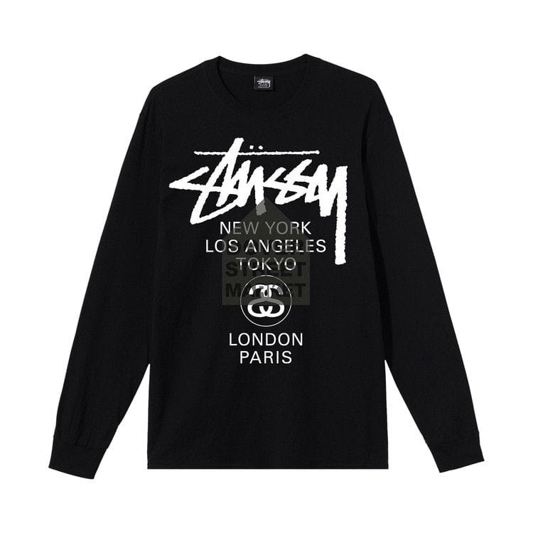 Stussy x Dover Street Market World Tour Long-Sleeve T-Shirt Black