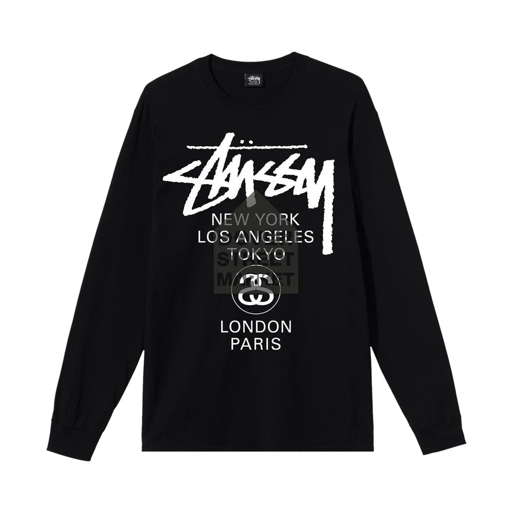 Stussy x Dover Street Market World Tour Long-Sleeve T-Shirt Black