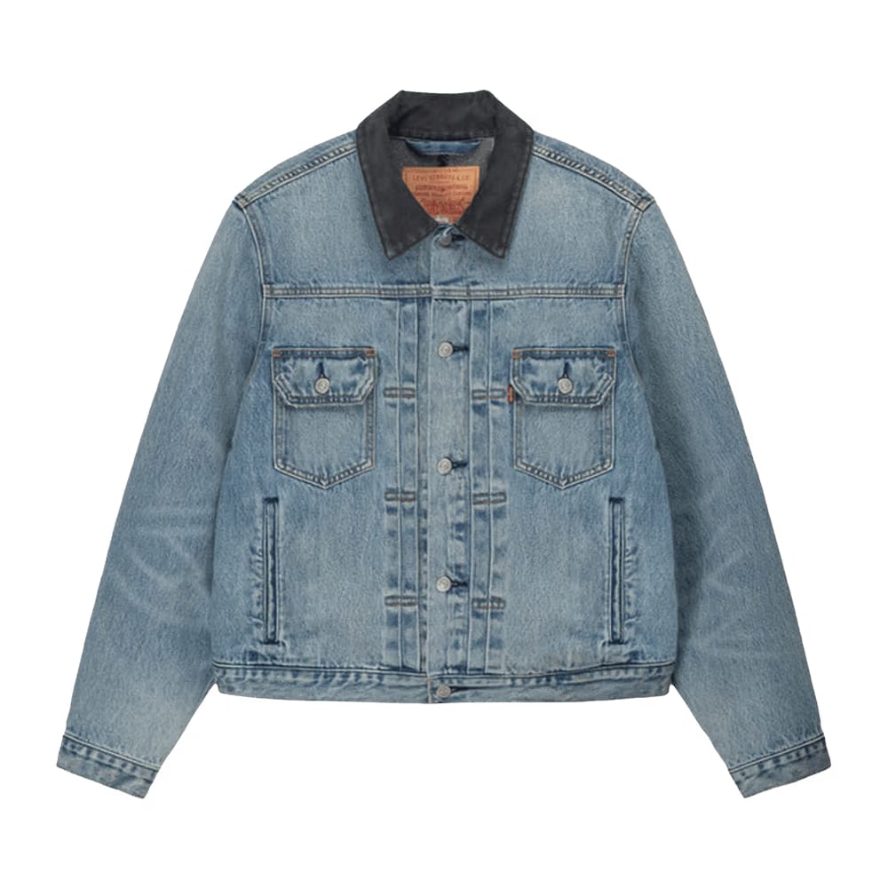 Stussy x Levi's Embossed Trucker Jacket Indigo