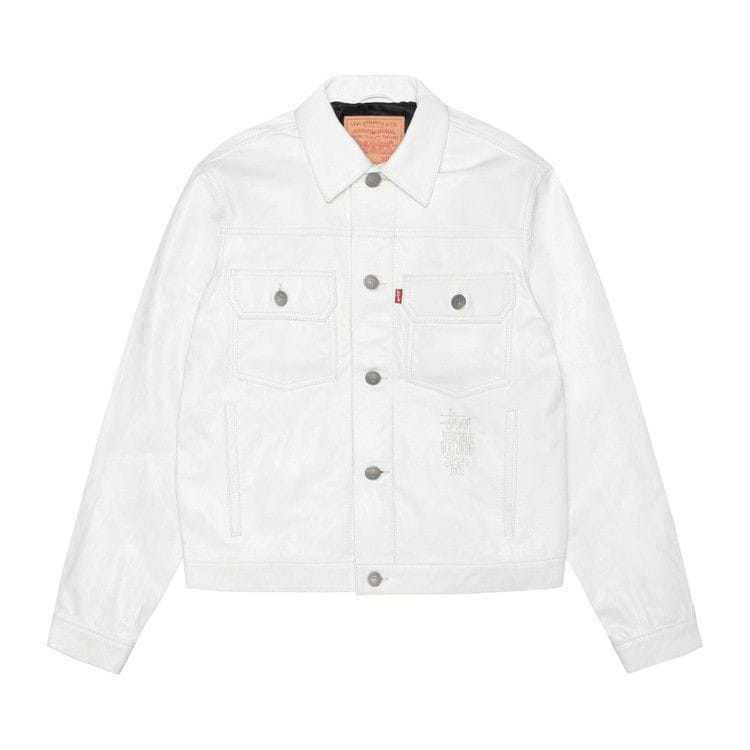 Stussy x Levi's Leather Trucker Jacket Tofu