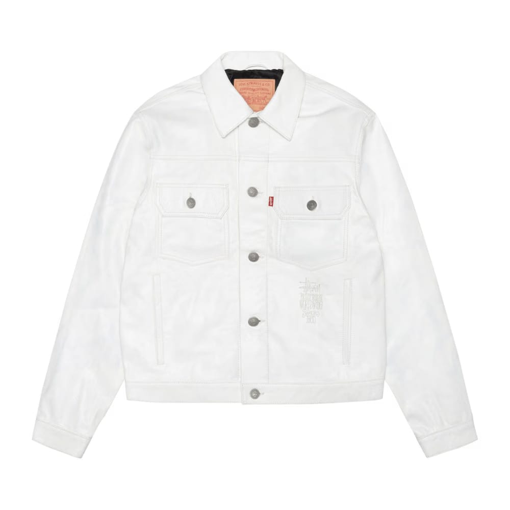 Stussy x Levi's Leather Trucker Jacket Tofu