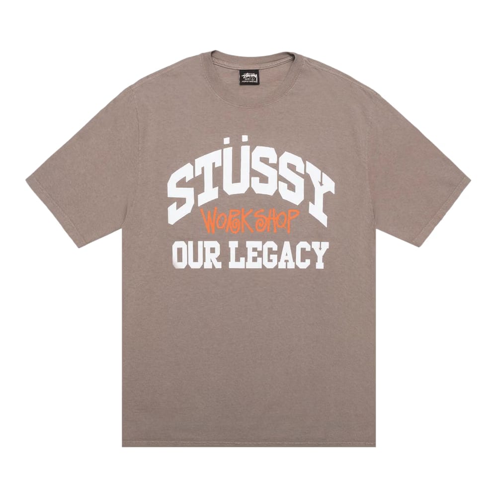 Stussy x Our Legacy Work Shop Collegiate T-Shirt Taupe