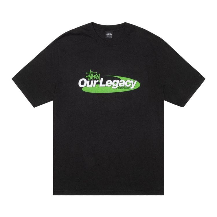 Stussy x Our Legacy Work Shop Swirl T-Shirt Pigment Dyed Black