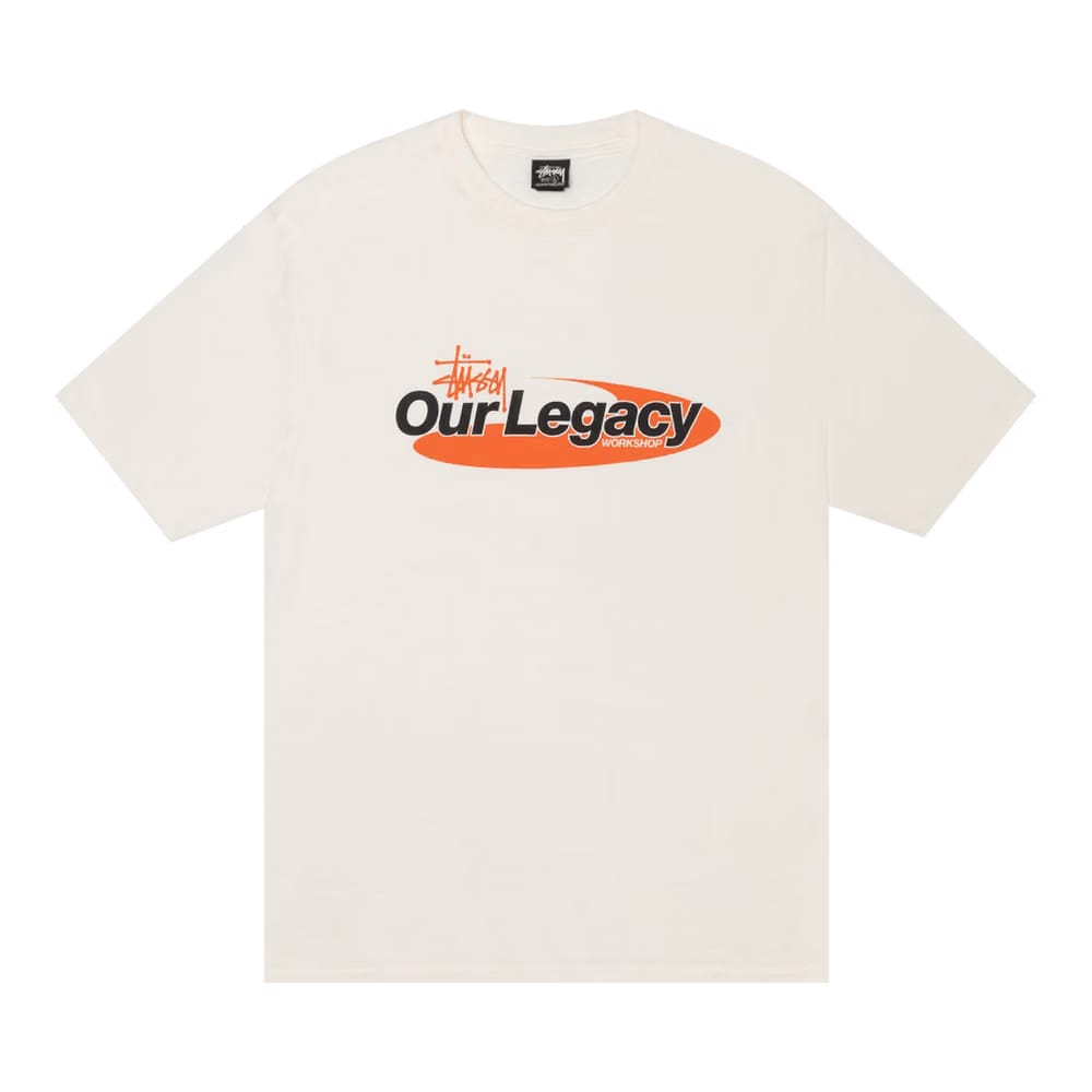 Stussy x Our Legacy Work Shop Swirl T-Shirt Pigment Dyed Natural