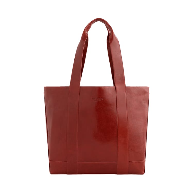 Aimé Leon Dore Debossed Logo Leather Tote Bag Arancio