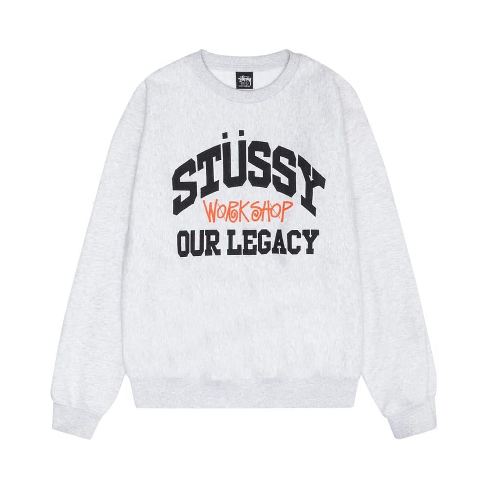 Stussy x Our Legacy x Our Legacy Work Shop Collegiate Pigment Dyed Crew Ash Heather