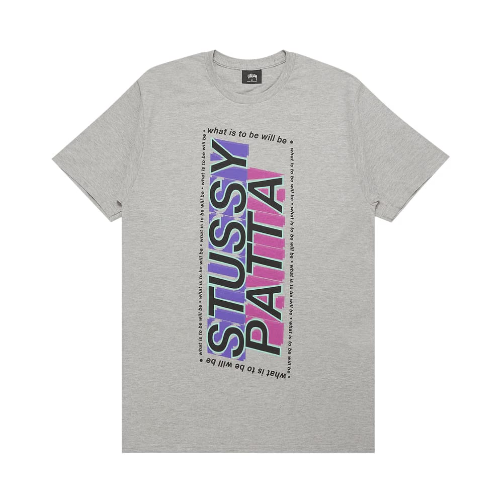 Stussy x Patta What it is to be will be T-Shirt Grey Heather
