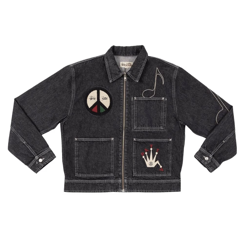 Stussy x Patta Zip Work Jacket Black