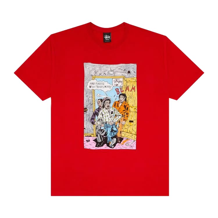 Stussy x Real Deal Hard Knocks T-Shirt Red