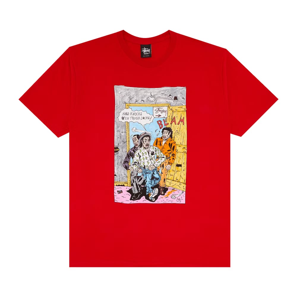 Stussy x Real Deal Hard Knocks T-Shirt Red