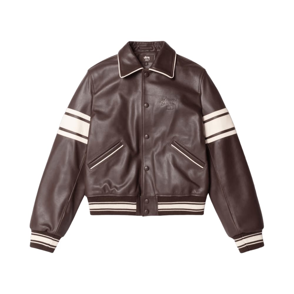 Stussy x Wales Bonner Leather Varsity Brown