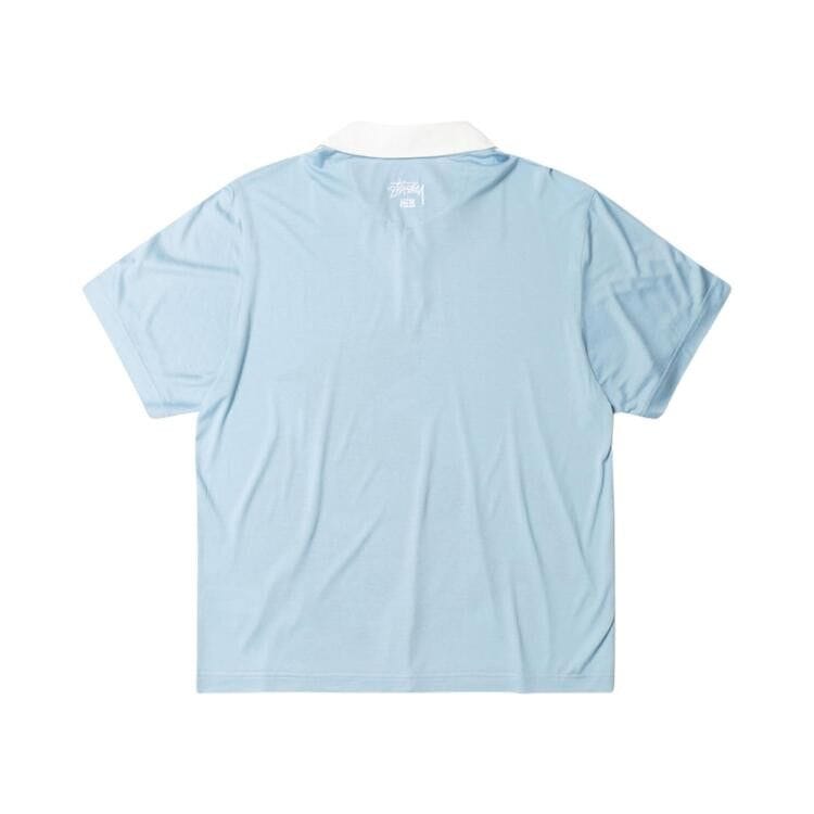Stussy x Wales Bonner Silk Polo Blue