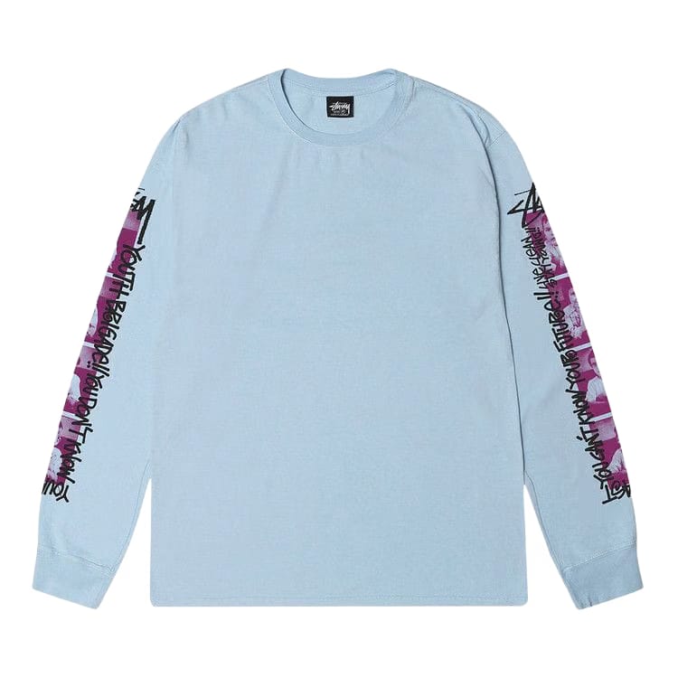 Stussy Youth Brigade Pigment Dyed Long-Sleeve T-Shirt Sky Blue
