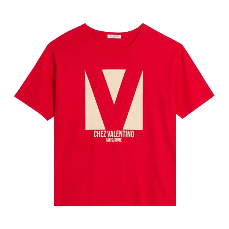 Valentino Chez Valentino Print T-Shirt Rosso