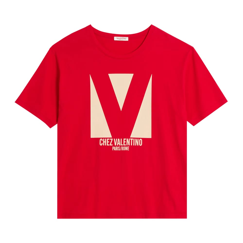 Valentino Chez Valentino Print T-Shirt Rosso