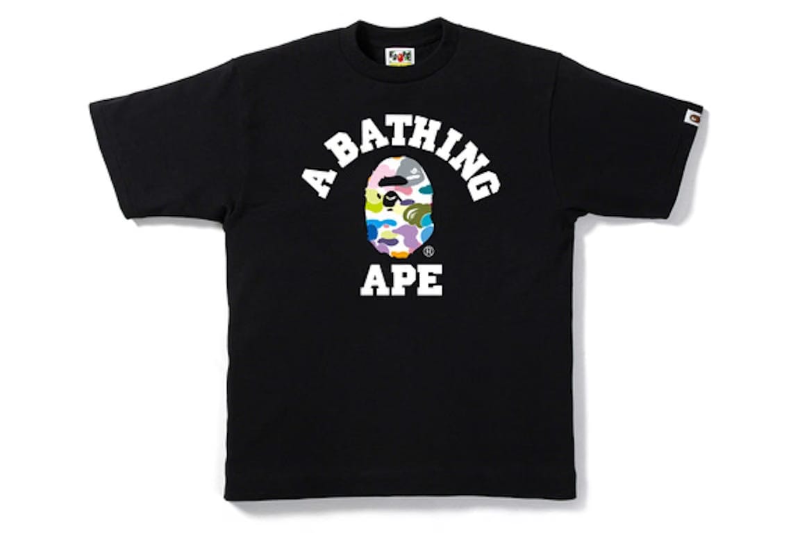 BAPE Multi Camo College T-Shirt Black